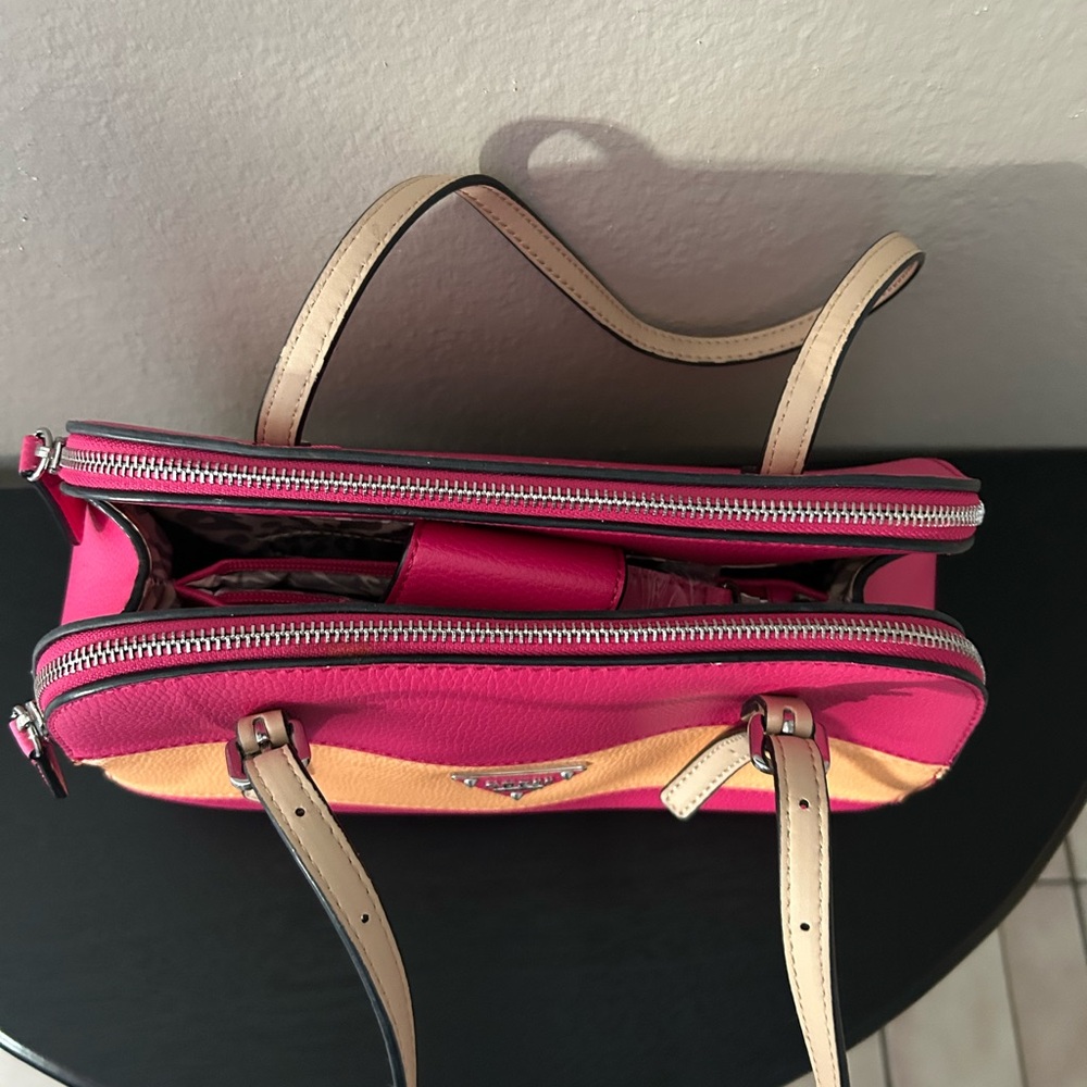 Guess Pink and Tan Satchel - Picture 11 of 16